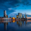 a modern city across the lake